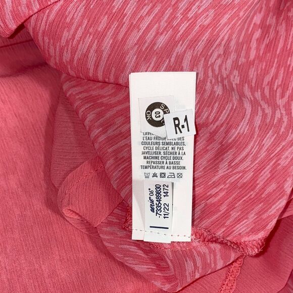 Aerie Pink Chiffon Wrap Skirt Size Large – Abstract Brushstroke Flowy Lined Mini - Picture 11 of 12